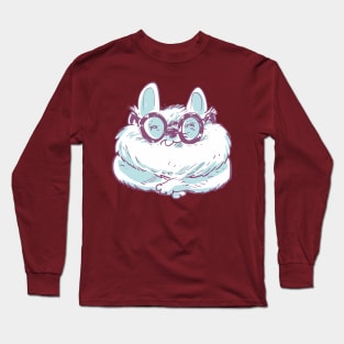 funny nerd cat cartoon Long Sleeve T-Shirt